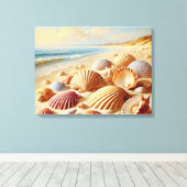 Seashell Beach Wall Art Canvas Afdruk (Insitu (Houten vloer))