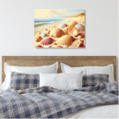 Seashell Beach Wall Art Canvas Afdruk (Insitu (Slaapkamer))