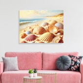 Seashell Beach Wall Art Canvas Afdruk (Insitu (Woonkamer))