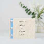 Seashell Beach Weddenschap Bedankt Briefkaart (Staand voorkant)