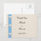 Seashell Beach Weddenschap Bedankt Briefkaart (Voorkant / Achterkant)