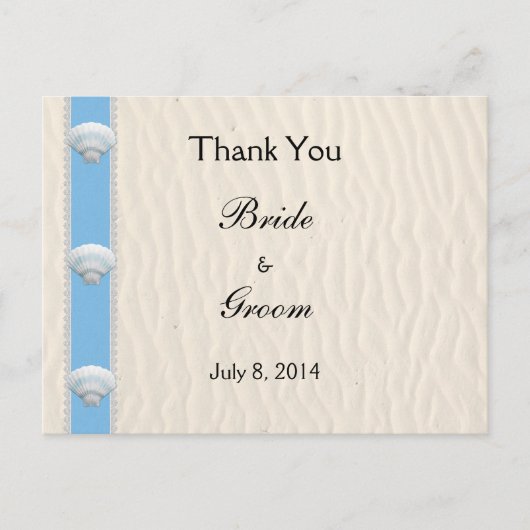 Seashell Beach Weddenschap Bedankt Briefkaart (Voorkant)