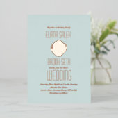 Seashell Beach Weddenschap Gedrukte Folie Uitnodig Folie Uitnodiging (Staand Voorkant)