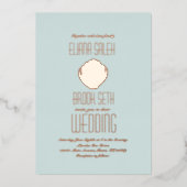Seashell Beach Weddenschap Gedrukte Folie Uitnodig Uitnodiging (Voorkant)