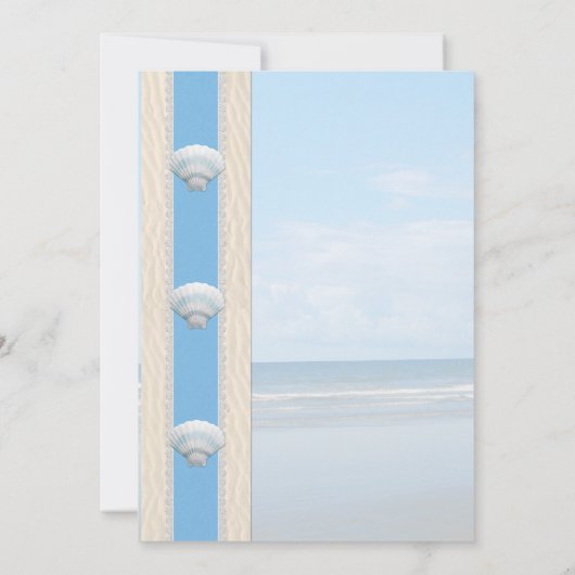 Seashell Beach Wedding Kaart (Achterkant)