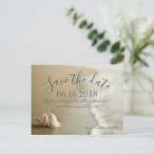 Seashell Beach Wedding Save the Date Briefkaart (Staand voorkant)