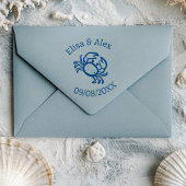 Seashell Beach Wedding Schattigee KRAB CUSTOM Zelfinktende Stempel