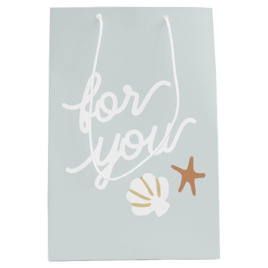 Seashell Beach zeesterren dank je "voor je" feest Medium Cadeauzakje (Voorkant)