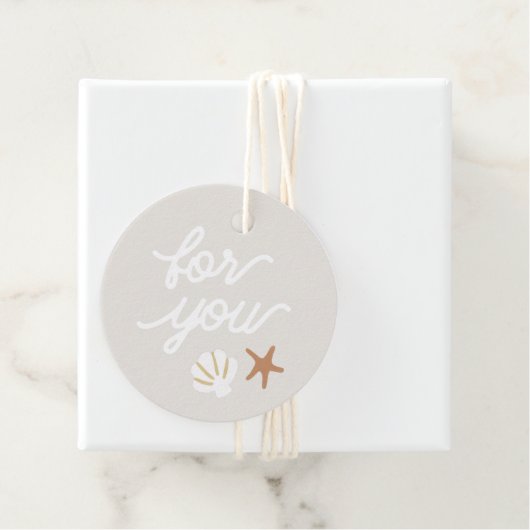 Seashell Beach zeesterren voor jou plezier Bedankjes Labels (In situ)