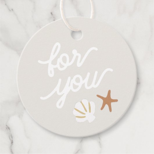 Seashell Beach zeesterren voor jou plezier Bedankjes Labels (Voorkant)