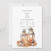 Seashell Beach Zomer decor Lantaarns Bruiloft Kaart (Voorkant)