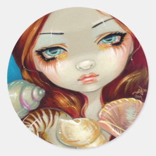 "Seashell Beauty"-sticker Ronde Sticker