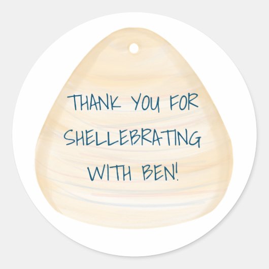 Seashell Bedankt Beach Theme Party Stickers (Voorkant)