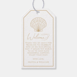 Seashell Beige Beach Wedding Welkom Cadeaulabel