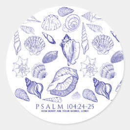 Seashell Bible Verse Ronde Sticker