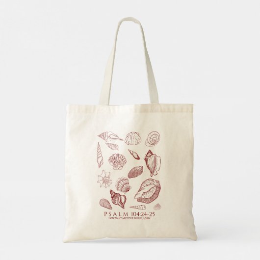 Seashell Bible Verse Tote Bag (Achterkant)