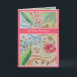 Seashell Birthday Greetings Special Friend Kaart<br><div class="desc">Seashell scene is gelukkig jarig. Behandelde Waterverf Art.</div>