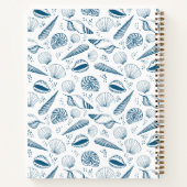 Seashell Blauw en wit strand Notitieboek (Achterkant)