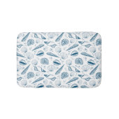 Seashell Blauw Wit strand Badmat (Voorkant)