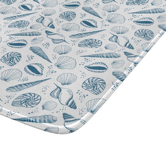 Seashell Blauw Wit strand Snijplank (Hoek)