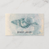 Seashell Blauwgroen Beige  Ocean Beach Theme Visitekaartje (Voorkant)