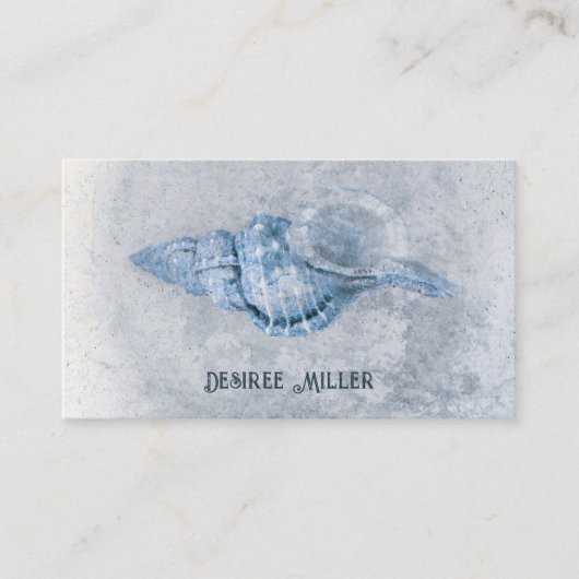 Seashell Blue Beach Theme Visitekaartje (Voorkant)