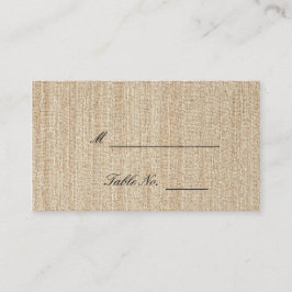 Seashell Border op Bruin Weave Trouwplaats Kaarten Plaatskaartje