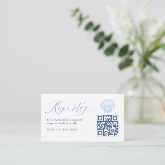 Seashell Bridal Registry QR code Informatiekaartje (Staand voorkant)