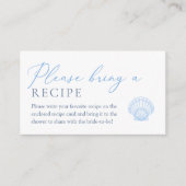 Seashell Bridal Shower recipe Enclosure Card Informatiekaartje (Voorkant)