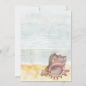 Seashell bruiloft repetitie diner kaart (Achterkant)