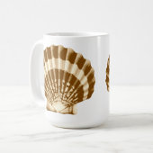 Seashell — bruin en beige koffiemok (Voorkant links)