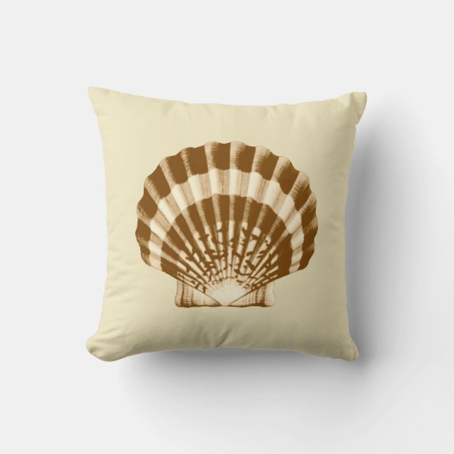 Seashell — bruin en beige kussen (Voorkant)