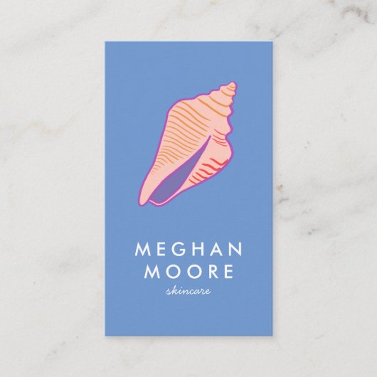 Seashell Chic Beach Beauty Salon Simple Modern Visitekaartje (Voorkant)