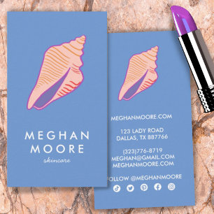 Seashell Chic Beach Beauty Salon Simple Modern Visitekaartje