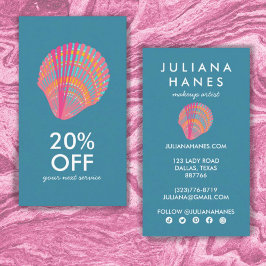 Seashell Chic Minimalist Beachy Colorful Cool Kortingskaartje