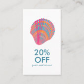 Seashell Chic Minimalist Beachy Colorful Kortingskaartje (Voorkant)