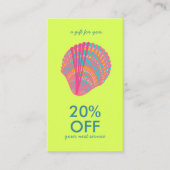 Seashell Chic Minimalist Beachy Colorful Kortingskaartje (Voorkant)