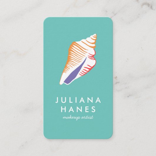 Seashell Chic Minimalist Beachy Visitekaartje (Voorkant)