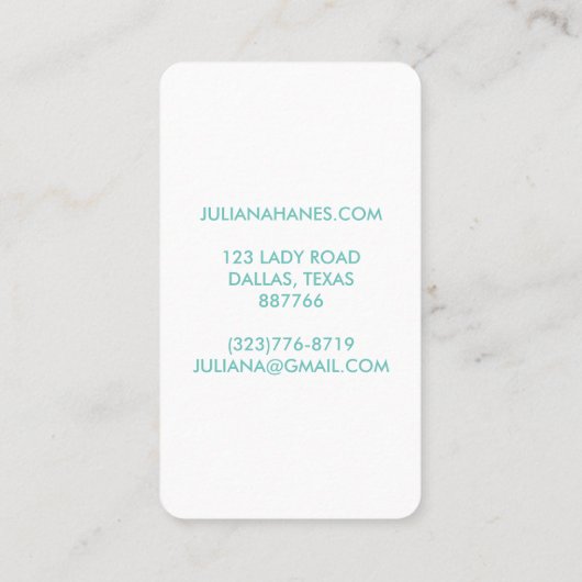 Seashell Chic Minimalist Beachy Visitekaartje (Achterkant)