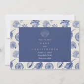 Seashell Coastal Beach Trouwfoto Save The Date (Voorkant)