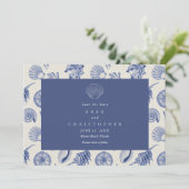 Seashell Coastal Beach Trouwfoto Save The Date (Staand voorkant)