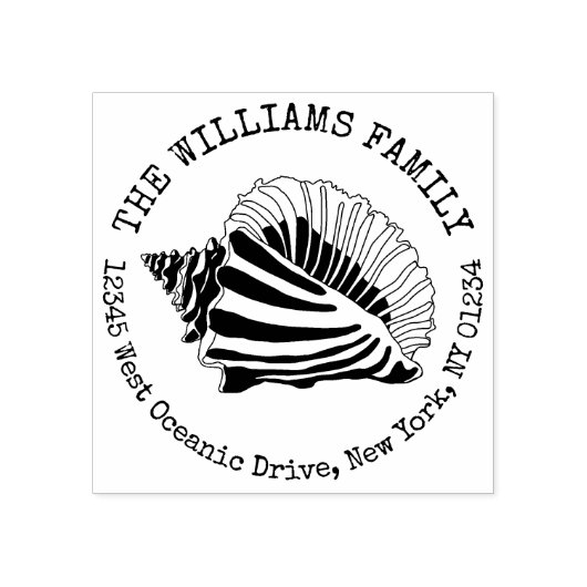 Seashell Coastal Creëer Uw eigen retouradres Rubberstempel (Afrduk)