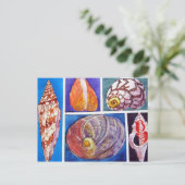 Seashell collage briefkaart (Staand voorkant)