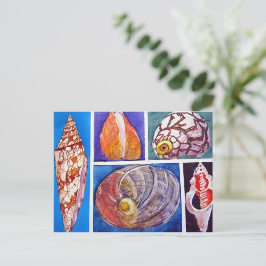 Seashell collage briefkaart (Staand voorkant)