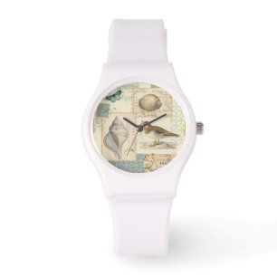 Seashell Collage Horloge