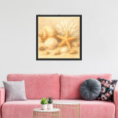 Seashell Collectie Display – Kuststilleven Canvas Afdruk (Insitu (Woonkamer))