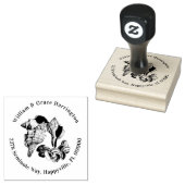 Seashell Collectie Ronde retour adres Inktstempel Rubberstempel (Gestempeld)