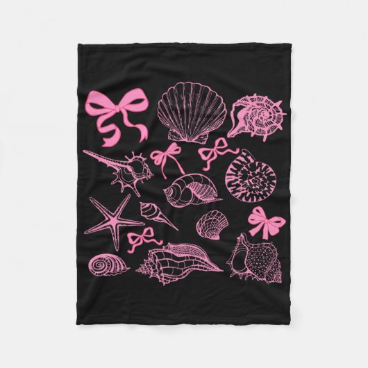 Seashell Coquette Bow Hawaii Beach Zomervakantie Fleece Deken (Voorkant)