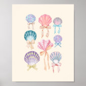 Seashell Coquette Collectie Neutraal Poster (Voorkant)
