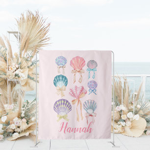 Seashell Coquette Party Banner Tapestry Wandkleed